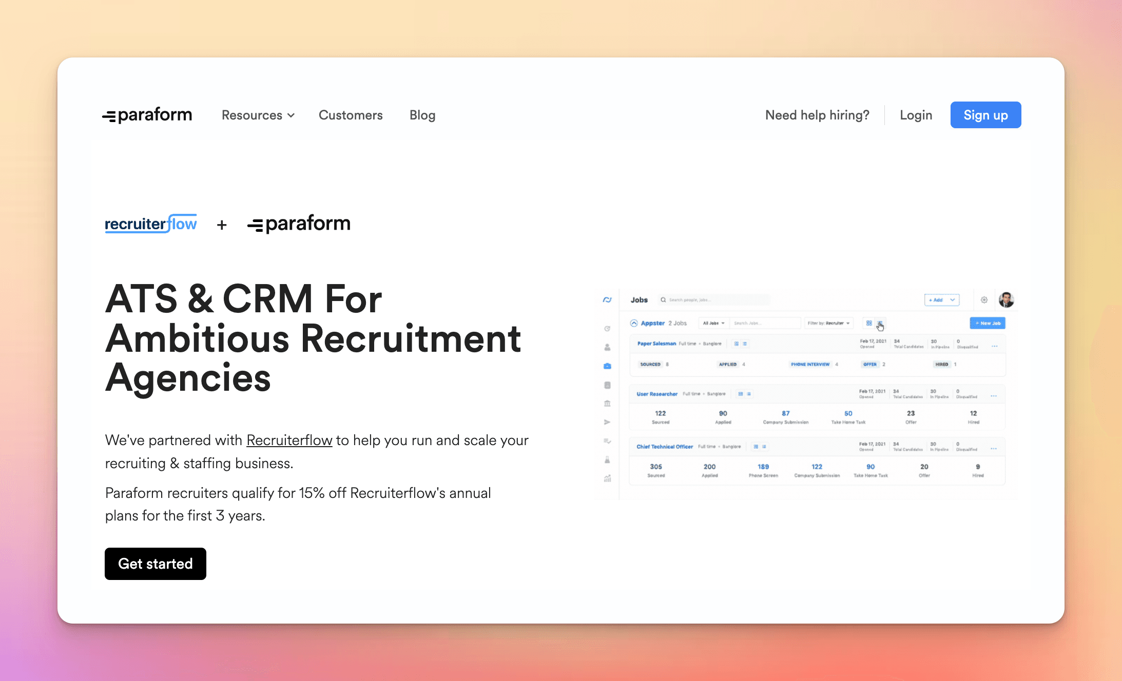 Paraform's Recruiterflow integration